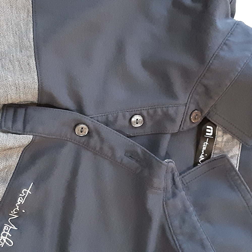 Travis Mathew Gray and Black Polo Shirt